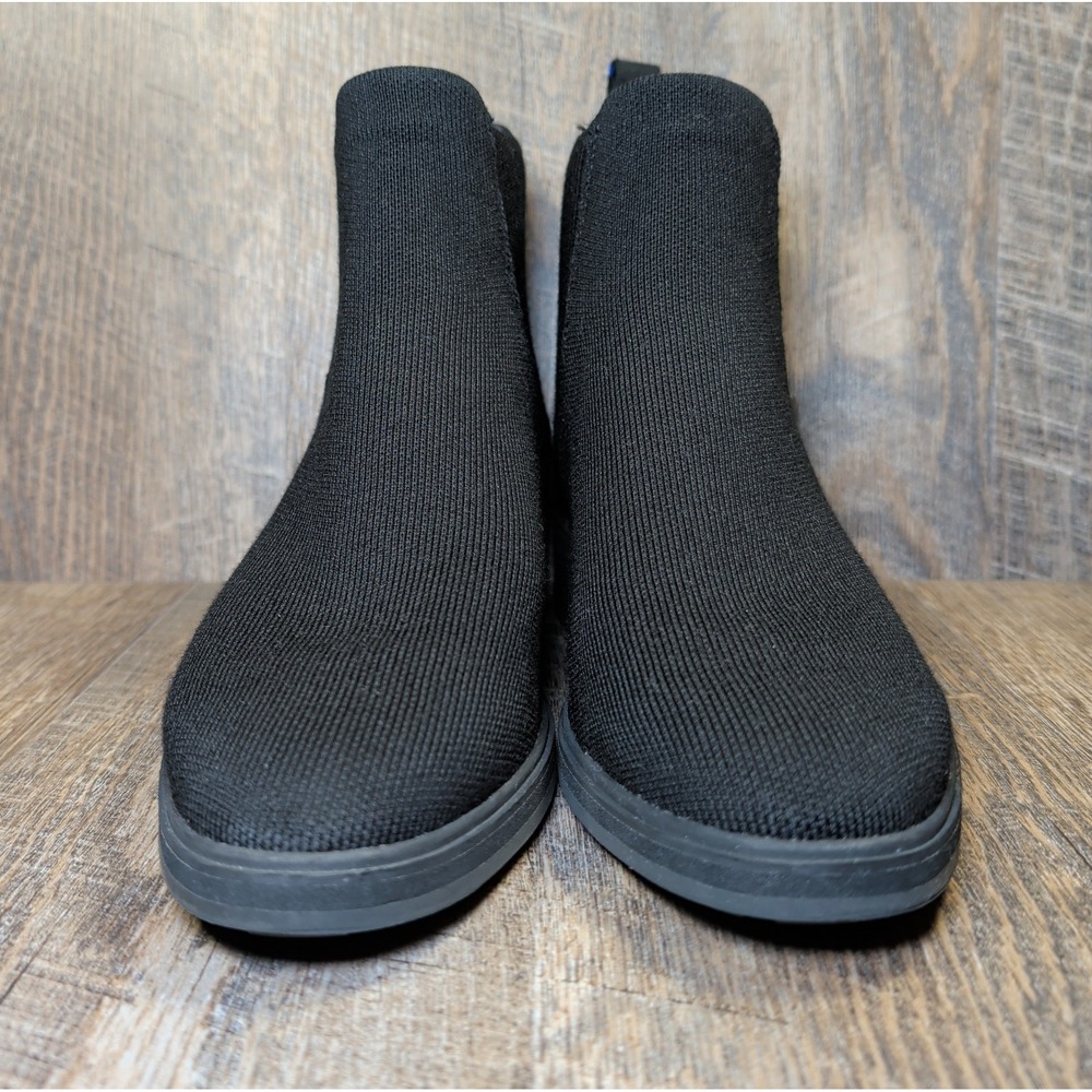 Rothy's The Lug Chelsea Boots Womens Size 9 Onyx Black Knit Modern Pull On - Picture 3 of 14